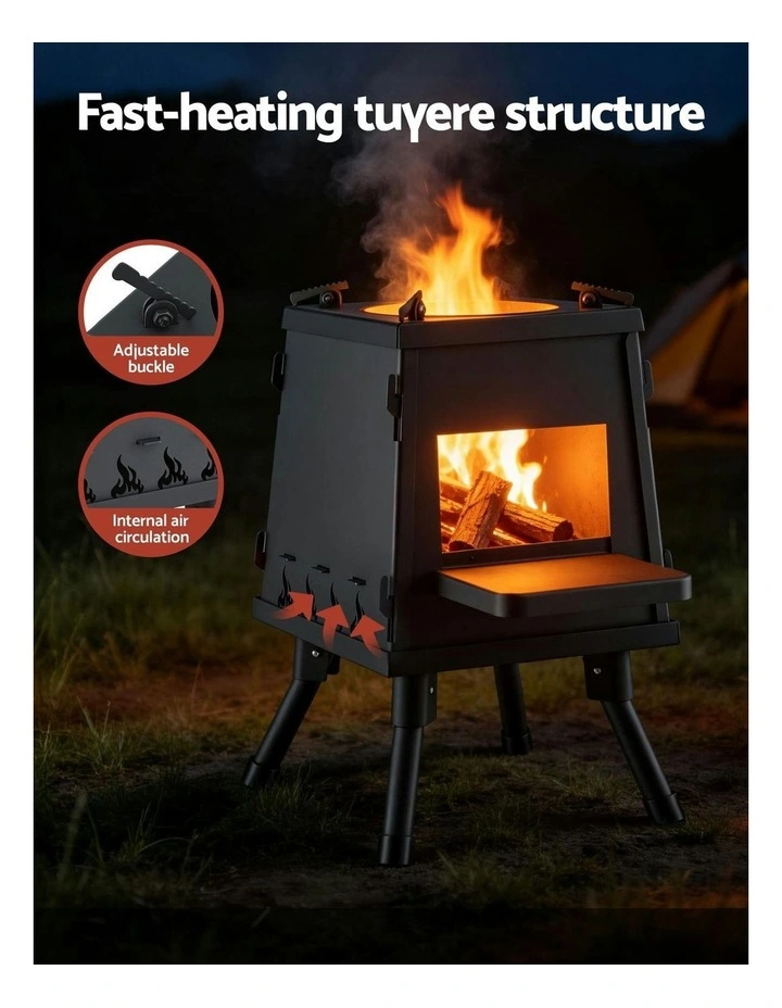 Portable Fire Pit BBQ in Black image 7
