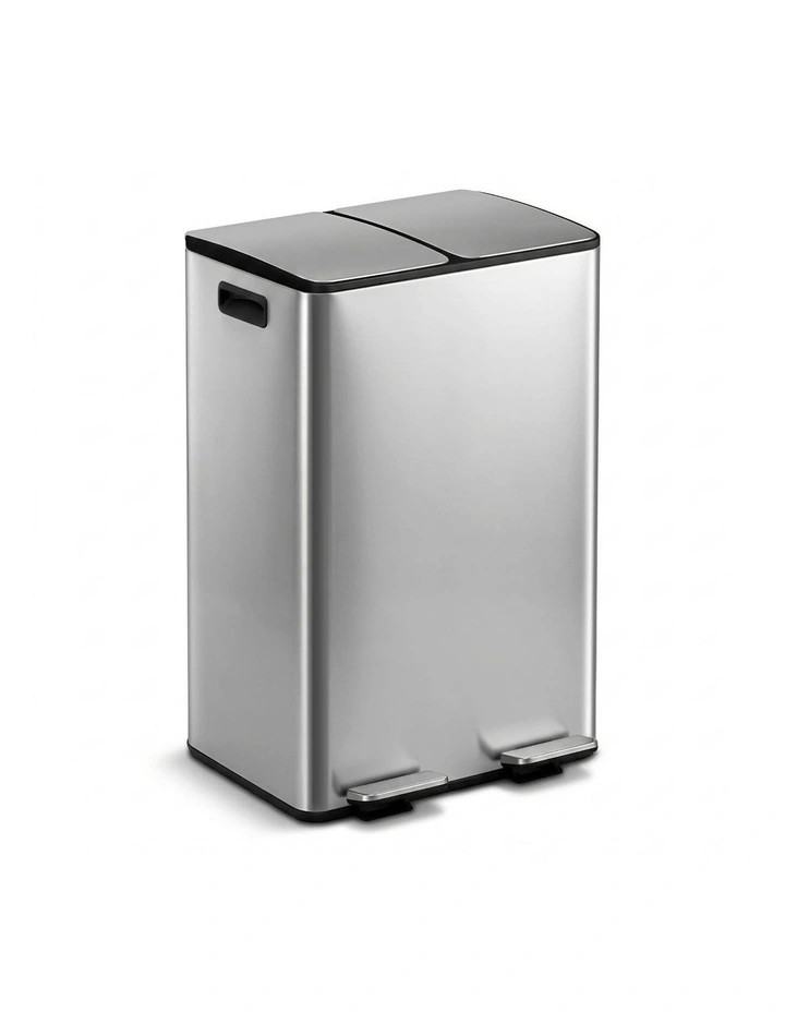 Pedal Bins 60L in Silver image 2