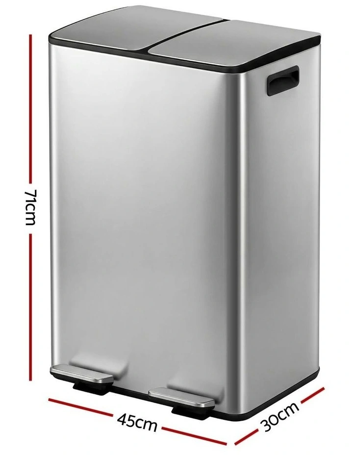 Pedal Bins 60L in Silver image 4
