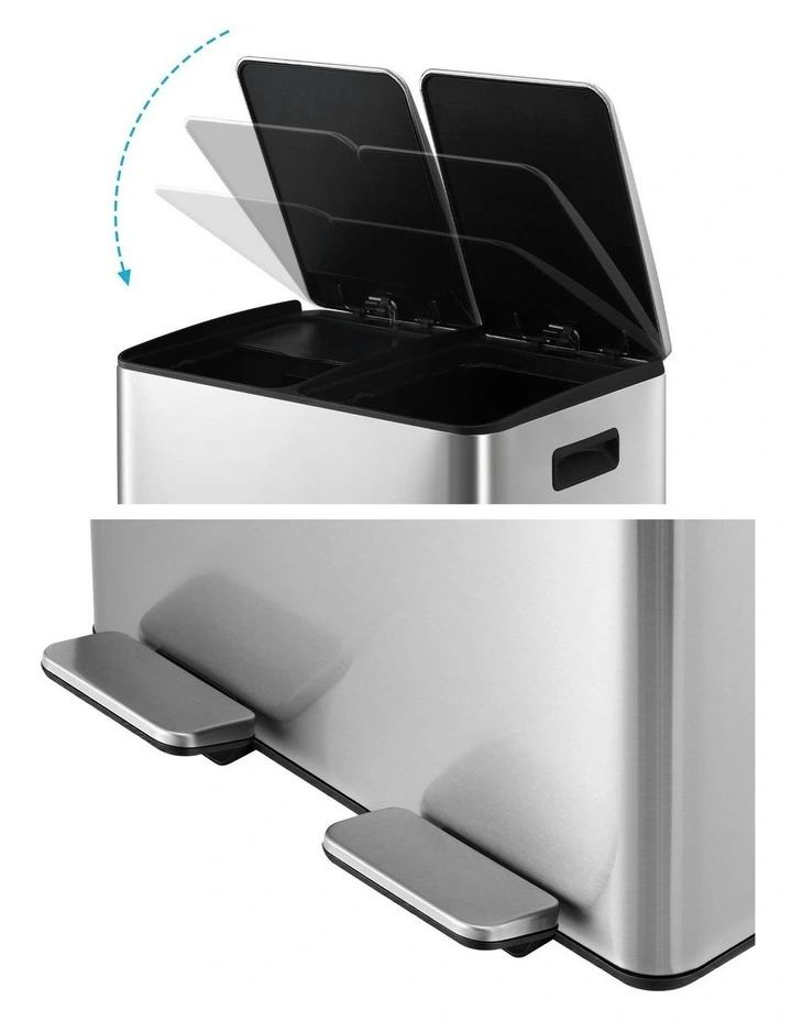 Pedal Bins 60L in Silver image 7