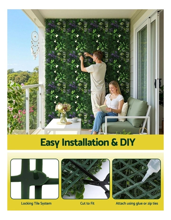 Artificial Plant Wall Panels 40x60cm 4 Pieces in Green image 5