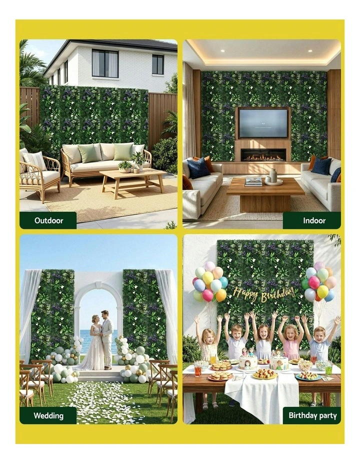 Artificial Plant Wall Panels 40x60cm 4 Pieces in Green image 7