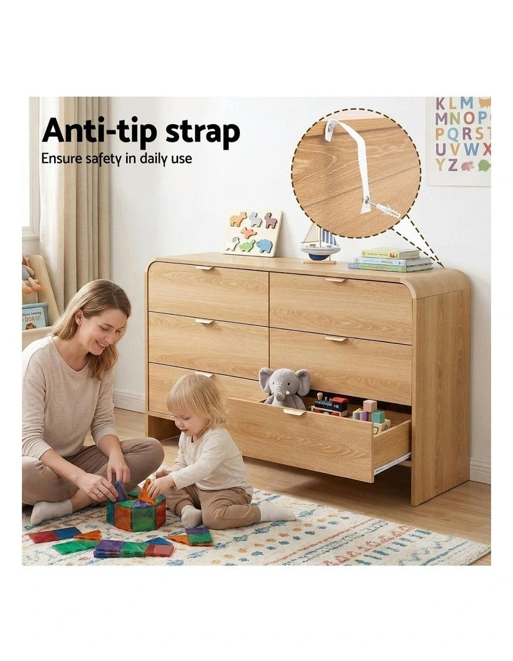 6 Chest of Drawers Dresser Cabinet in Pine image 5