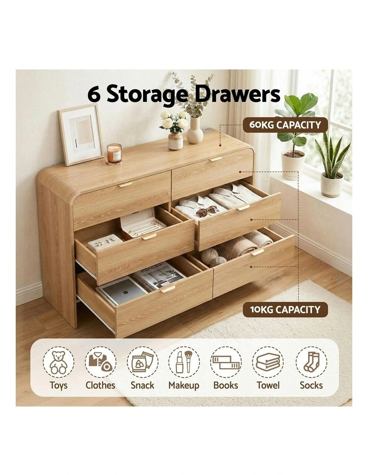 6 Chest of Drawers Dresser Cabinet in Pine image 6