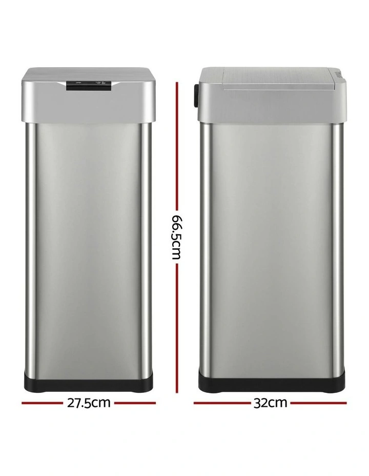 Motion Sensor Bin 50L in Silver image 4