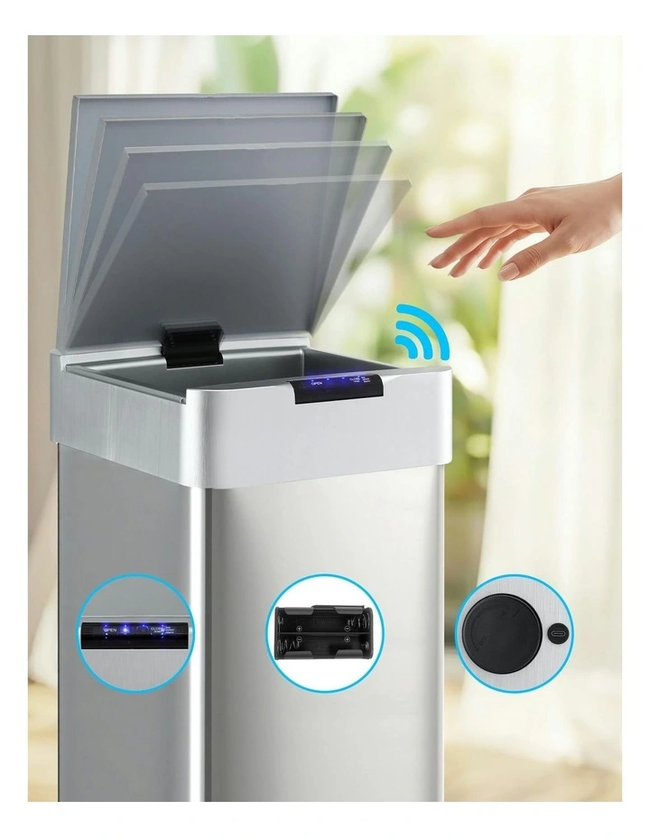 Motion Sensor Bin 50L in Silver image 5