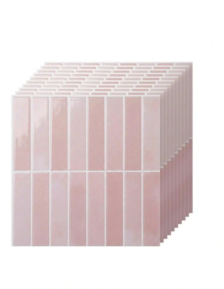 3D Peel and Stick Wall Tiles 10 Sheets in Pink image 1