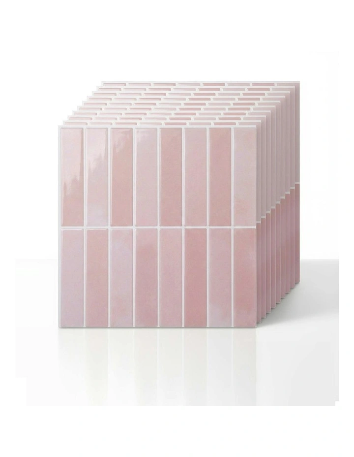 3D Peel and Stick Wall Tiles 10 Sheets in Pink image 3