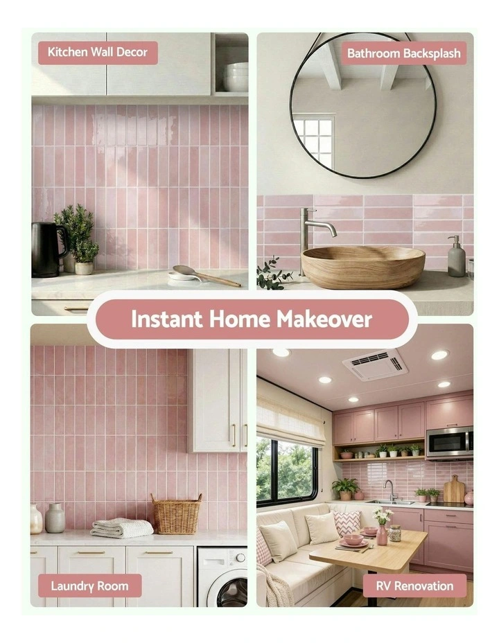3D Peel and Stick Wall Tiles 10 Sheets in Pink image 7