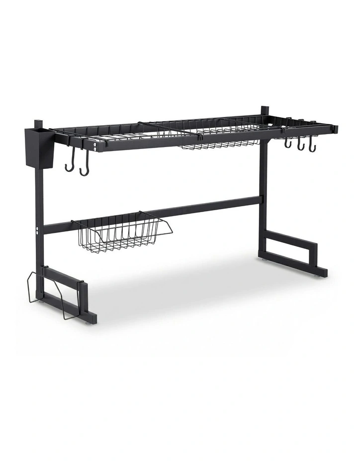 Dish Drying Rack for Kitchen Storage in Black image 1