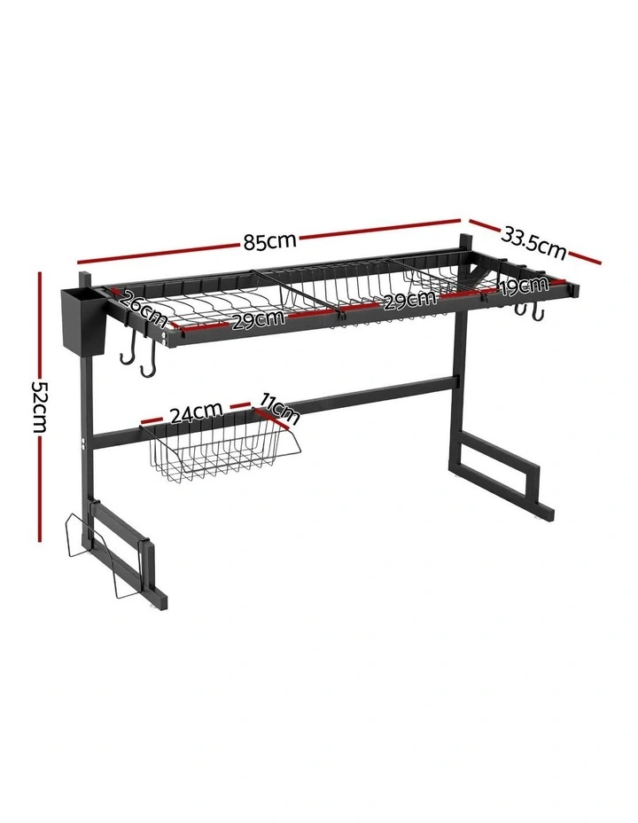 Dish Drying Rack for Kitchen Storage in Black image 4