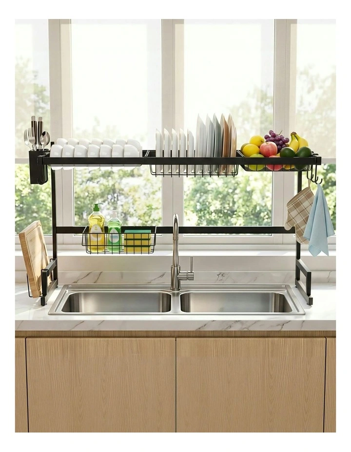 Dish Drying Rack for Kitchen Storage in Black image 5