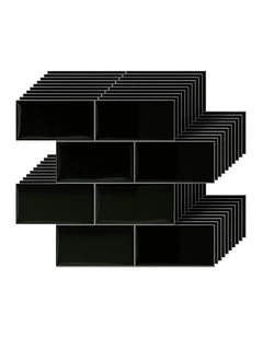 3D Peel and Stick Wall Tiles 10 Sheets in Black