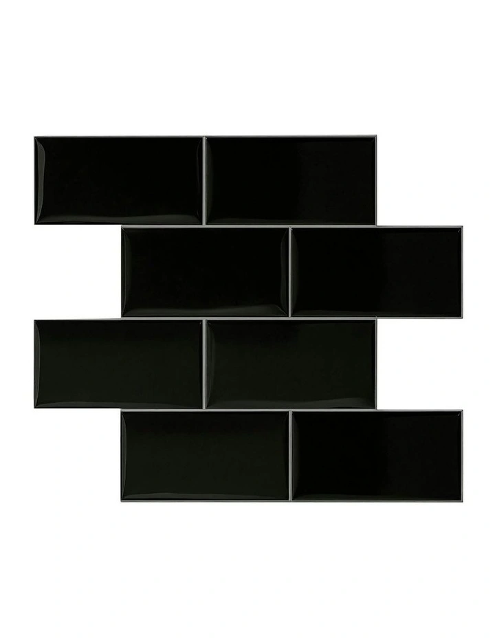 3D Peel and Stick Wall Tiles 10 Sheets in Black image 2