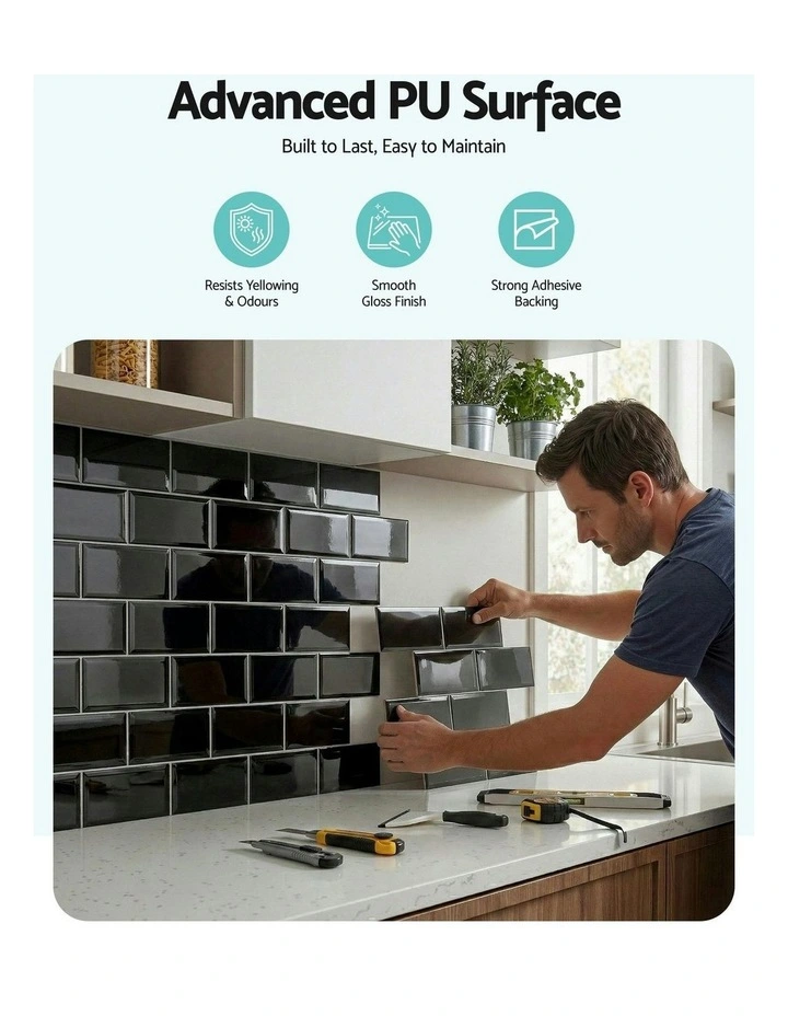 3D Peel and Stick Wall Tiles 10 Sheets in Black image 5