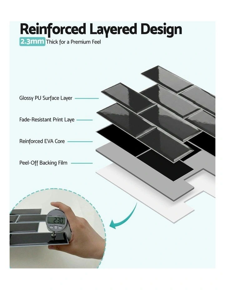 3D Peel and Stick Wall Tiles 10 Sheets in Black image 6