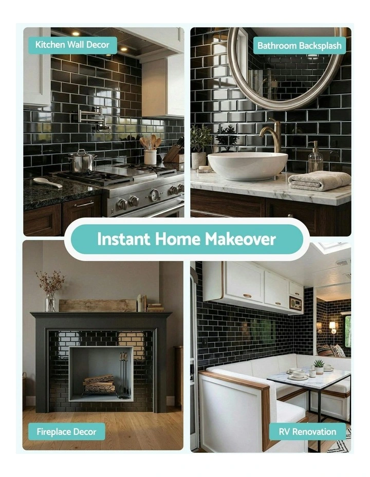 3D Peel and Stick Wall Tiles 10 Sheets in Black image 7