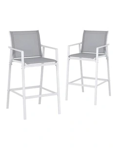 Outdoor Bar Stools 2 Piece in White