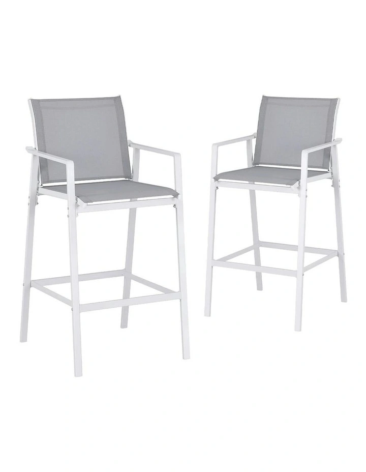 Outdoor Bar Stools 2 Piece in White image 1