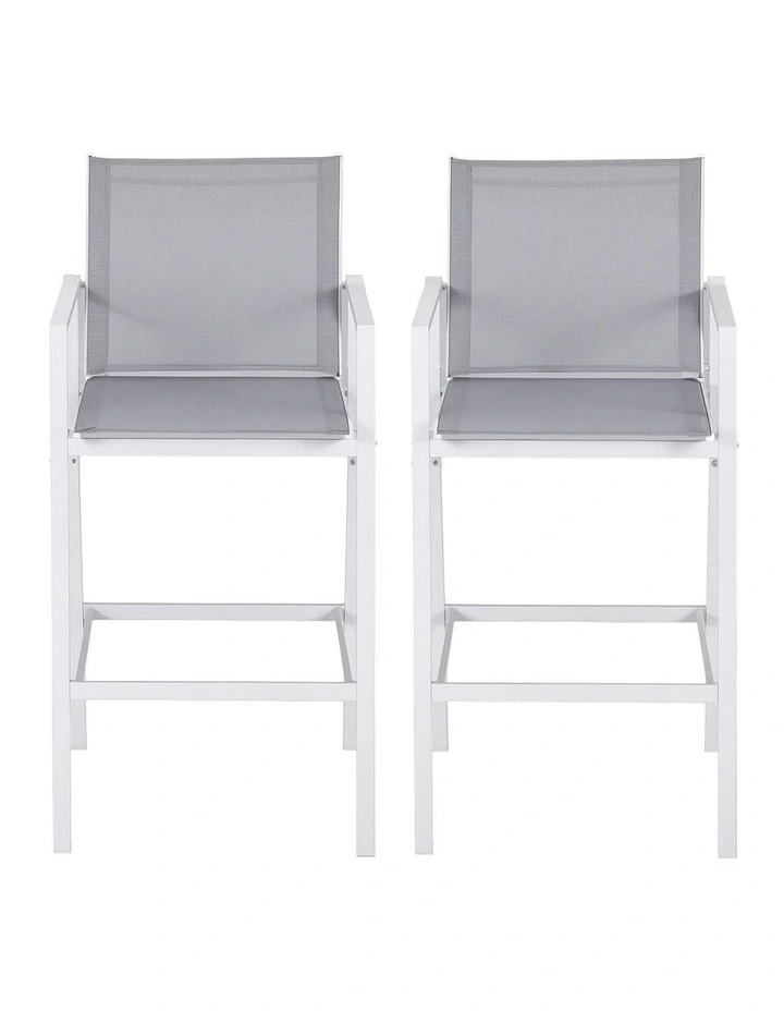 Outdoor Bar Stools 2 Piece in White image 2