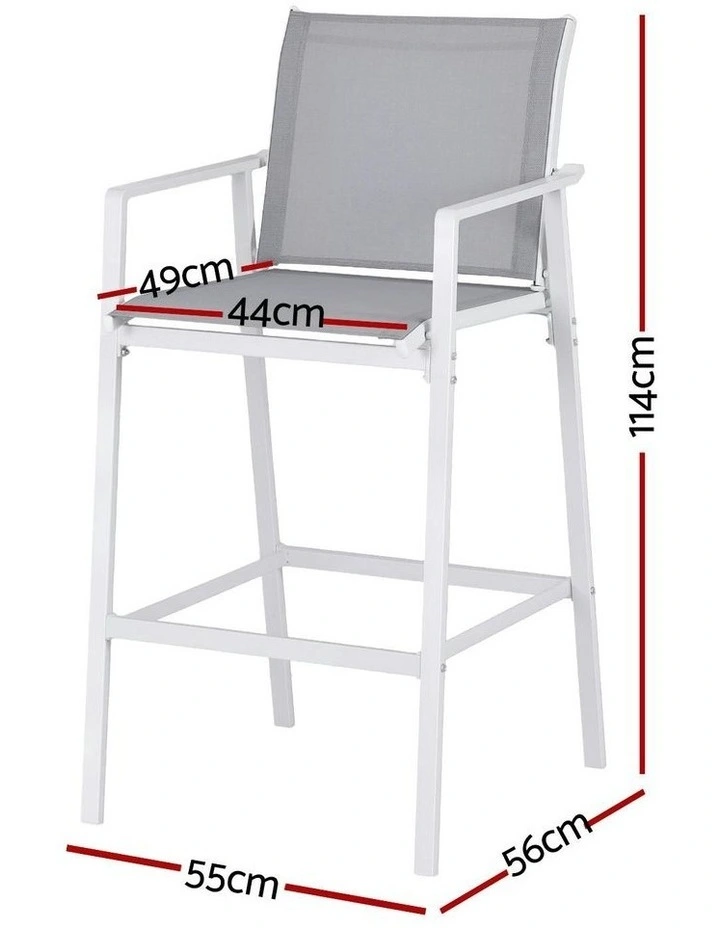 Outdoor Bar Stools 2 Piece in White image 4