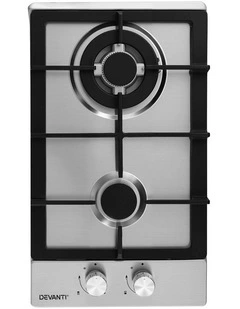 Gas Cooktop 2 Burner 30cm in Silver