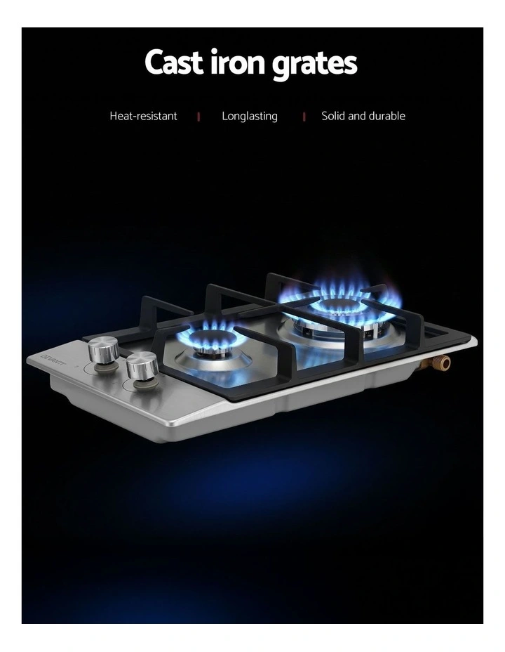 Gas Cooktop 2 Burner 30cm in Silver image 6
