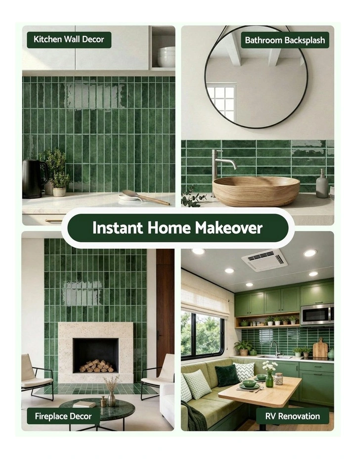3D Peel and Stick Wall Tiles 10 Sheets in Green image 2