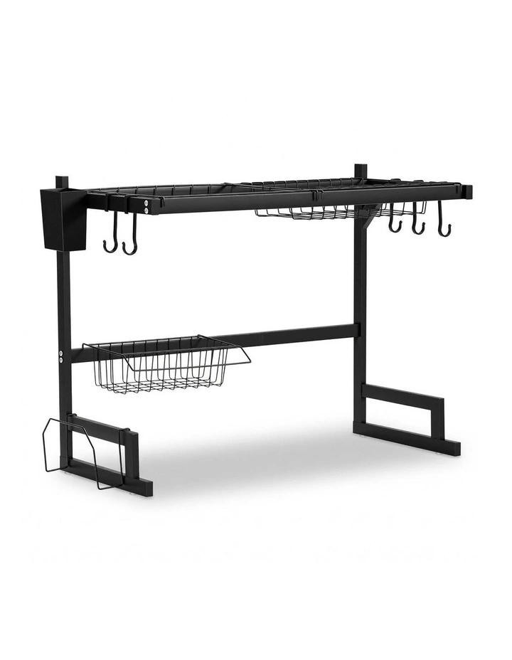 Dish Drying Rack for Kitchen Storage in Black image 1