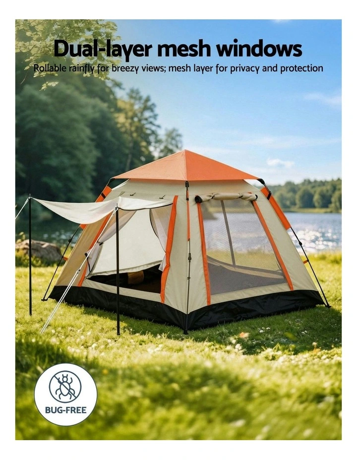 3-4 Person Pop Up Camping Tent in Multi image 5
