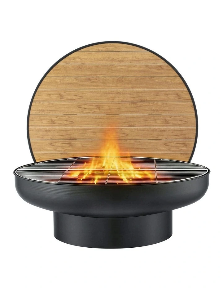 Fire Pit Table With Lid in Black image 1