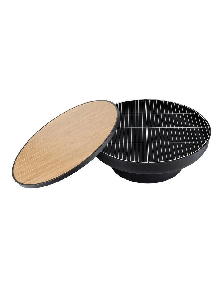 Fire Pit Table With Lid in Black image 2
