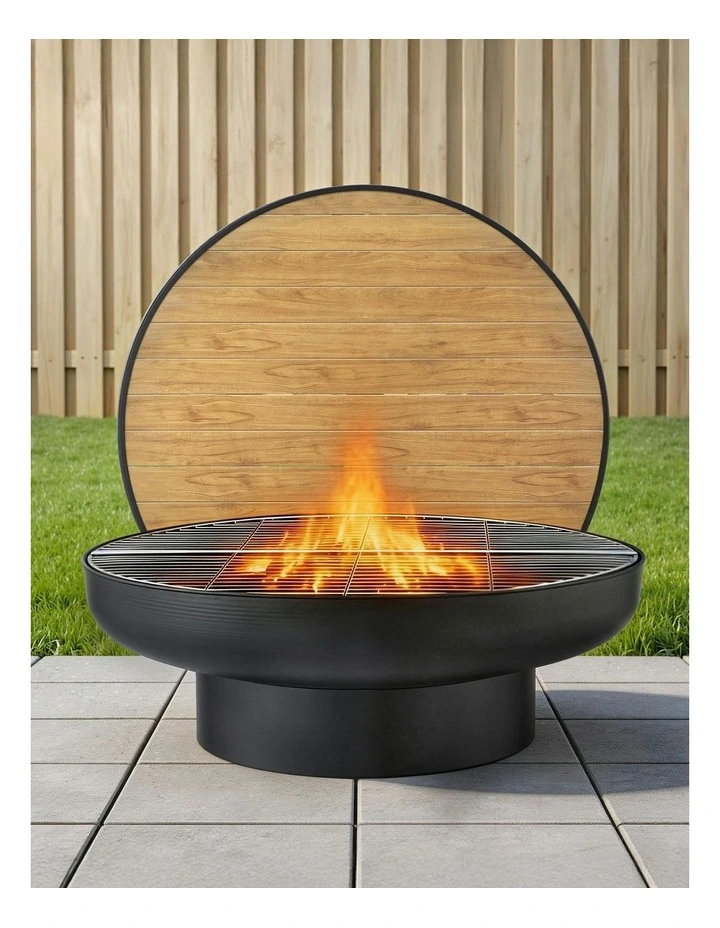 Fire Pit Table With Lid in Black image 3