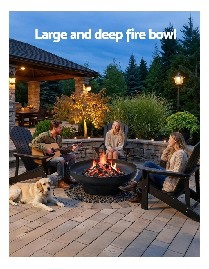 Fire Pit Table With Lid in Black image 7