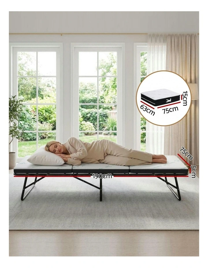 Folding Single Foldable Mattress 5cm in White image 4
