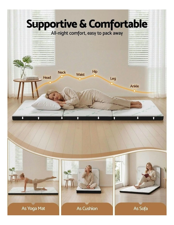 Folding Single Foldable Mattress 5cm in White image 5