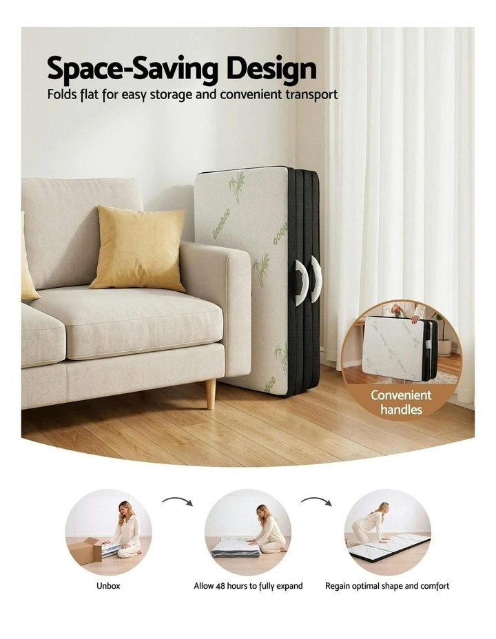 4-Fold Folding Mattress 5cm in White image 7