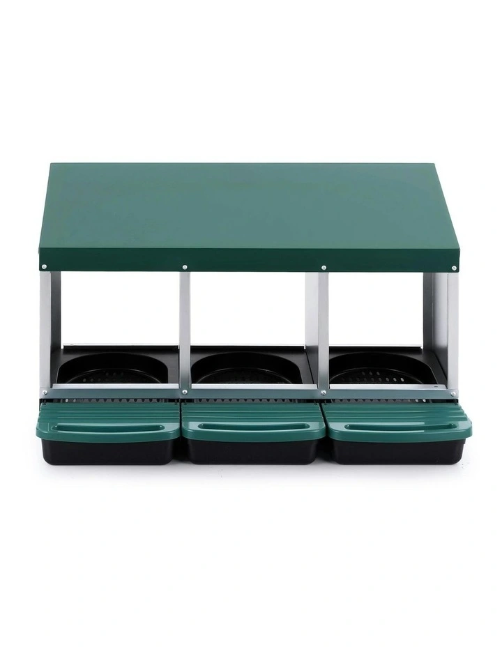 3 Holes Roll Away Nesting Box in Green image 2