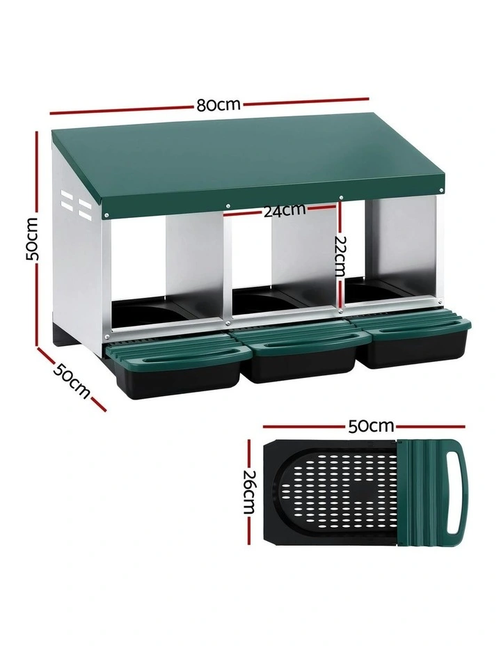 3 Holes Roll Away Nesting Box in Green image 4
