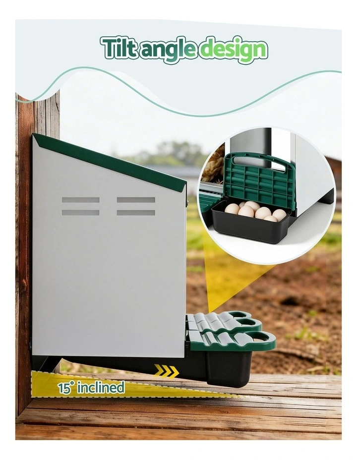 3 Holes Roll Away Nesting Box in Green image 6