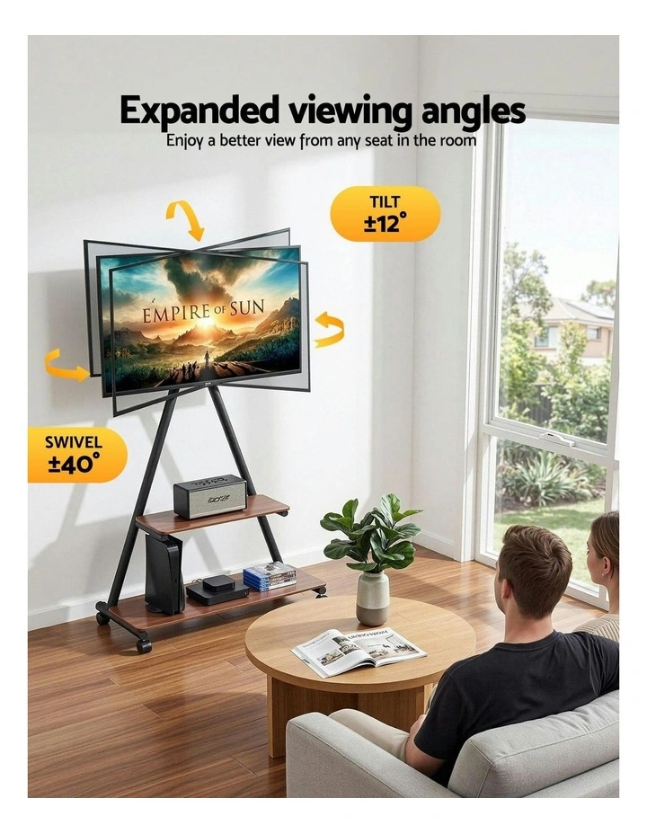 Mobile TV Stand 133kg in Black image 7