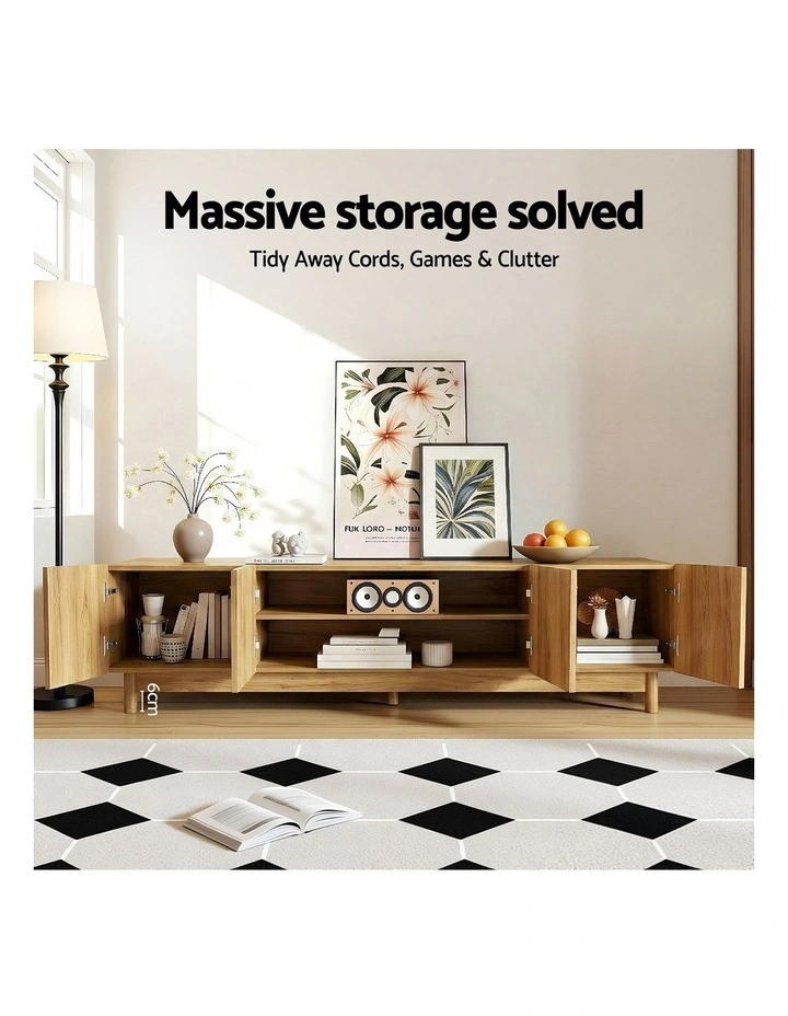 TV Unit Storage Cabinet 180cm in Pine image 5