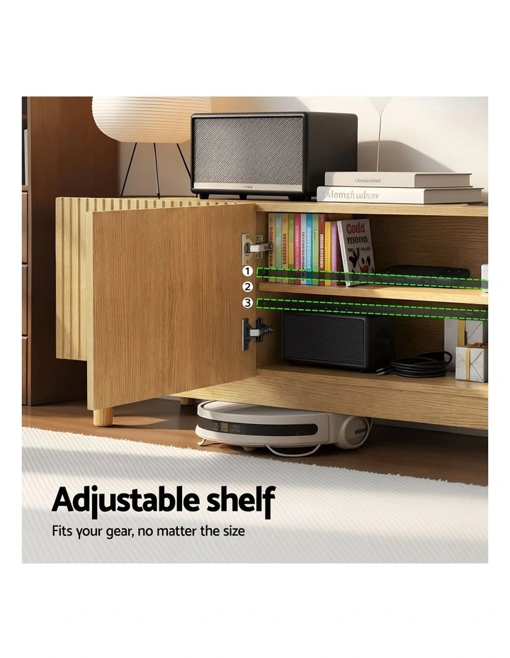 TV Unit Storage Cabinet 180cm in Pine image 6
