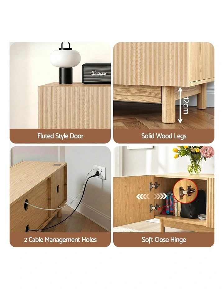 TV Unit Storage Cabinet 180cm in Pine image 7
