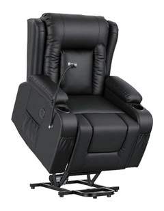 Power Lift Recliner Sofa Chair in Black