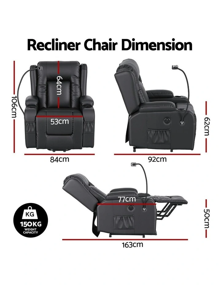 Power Lift Recliner Sofa Chair in Black image 4