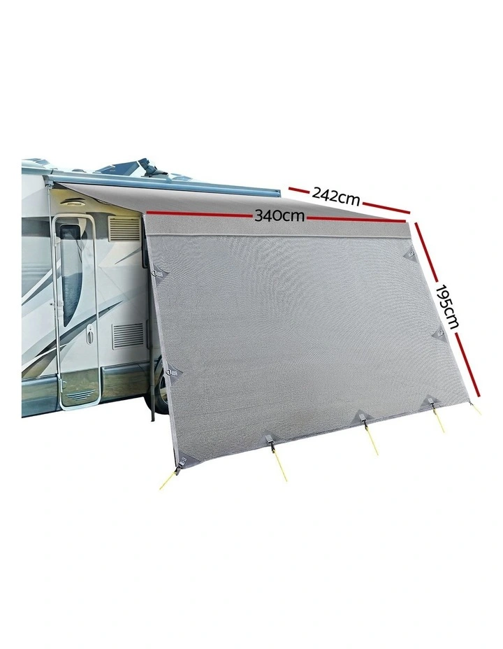Caravan Awning And Privacy Screen 12ft 3.4m in Grey image 3