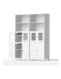 Buffet Sideboard Cabinet Cupboard x2 in White