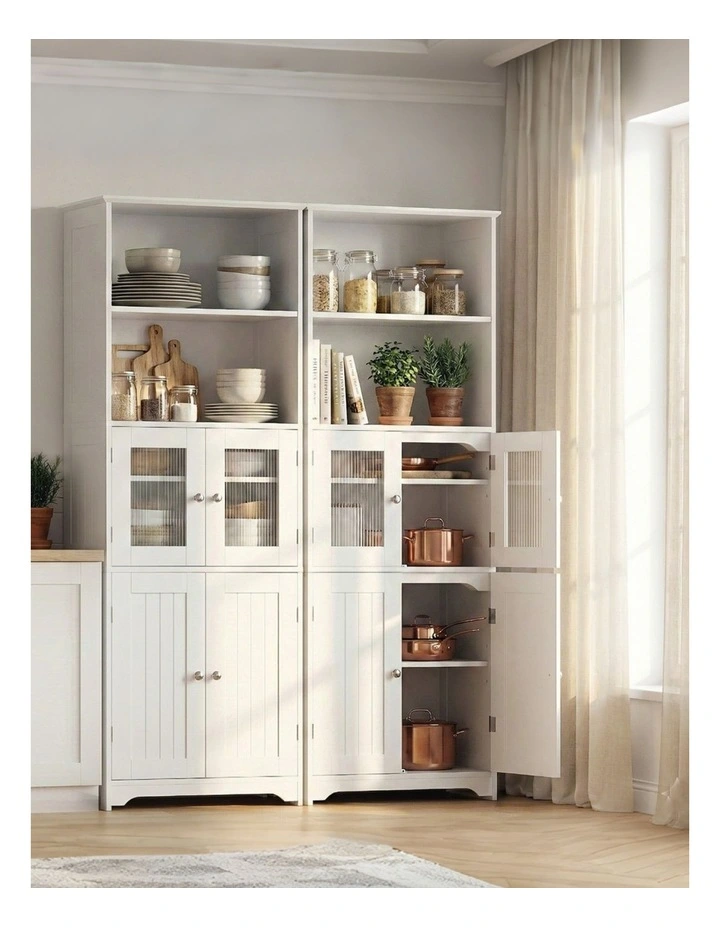 Buffet Sideboard Cabinet Cupboard x2 in White image 2