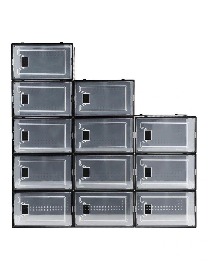 Shoe Storage Stackable Box Do It Yourself Set of 12 Black image 4